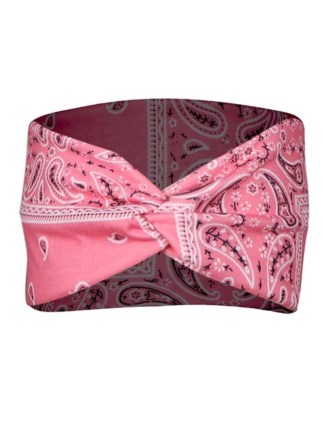 Labriciyon Pink Vintage Headbands for Women Headband Band Hair Women Headband Bandana Print Head Elastic Wrap Headband Hair Accessories` - Image 1
